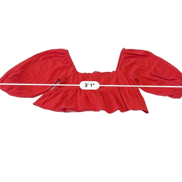 BILLABONG Cross My Heart Puff Sleeve Crop Top Size L - Picture 7 of 9